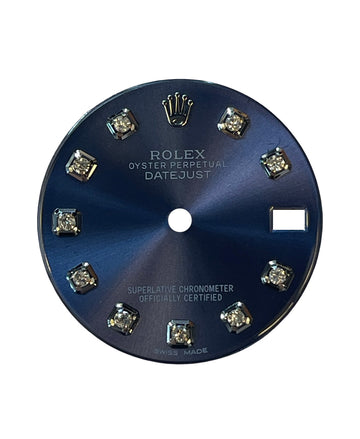 Custom Cobalt Blue Datejust 28MM White Gold Diamond Dial
