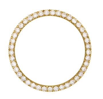 40mm Custom 3ct Diamond Bezel 14K Yellow Gold