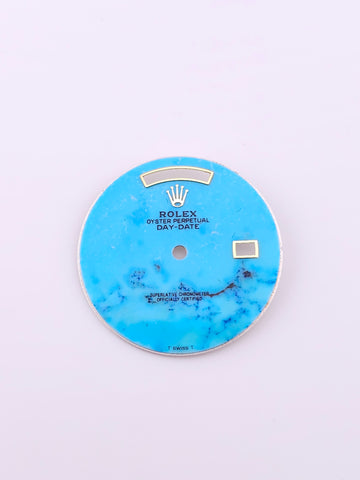 Custom 36mm Turquoise Day-Date Dial With No Markers *In Stock*