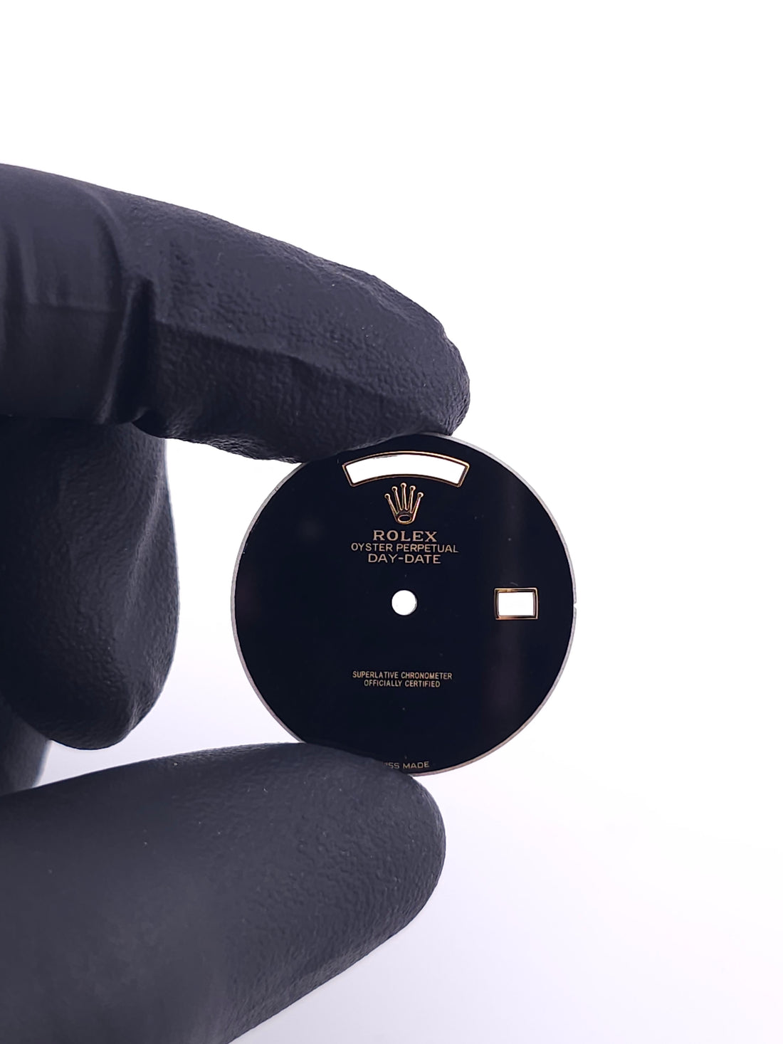 Custom 36mm Black Onyx Day-Date Dial With No Markers  *In Stock*