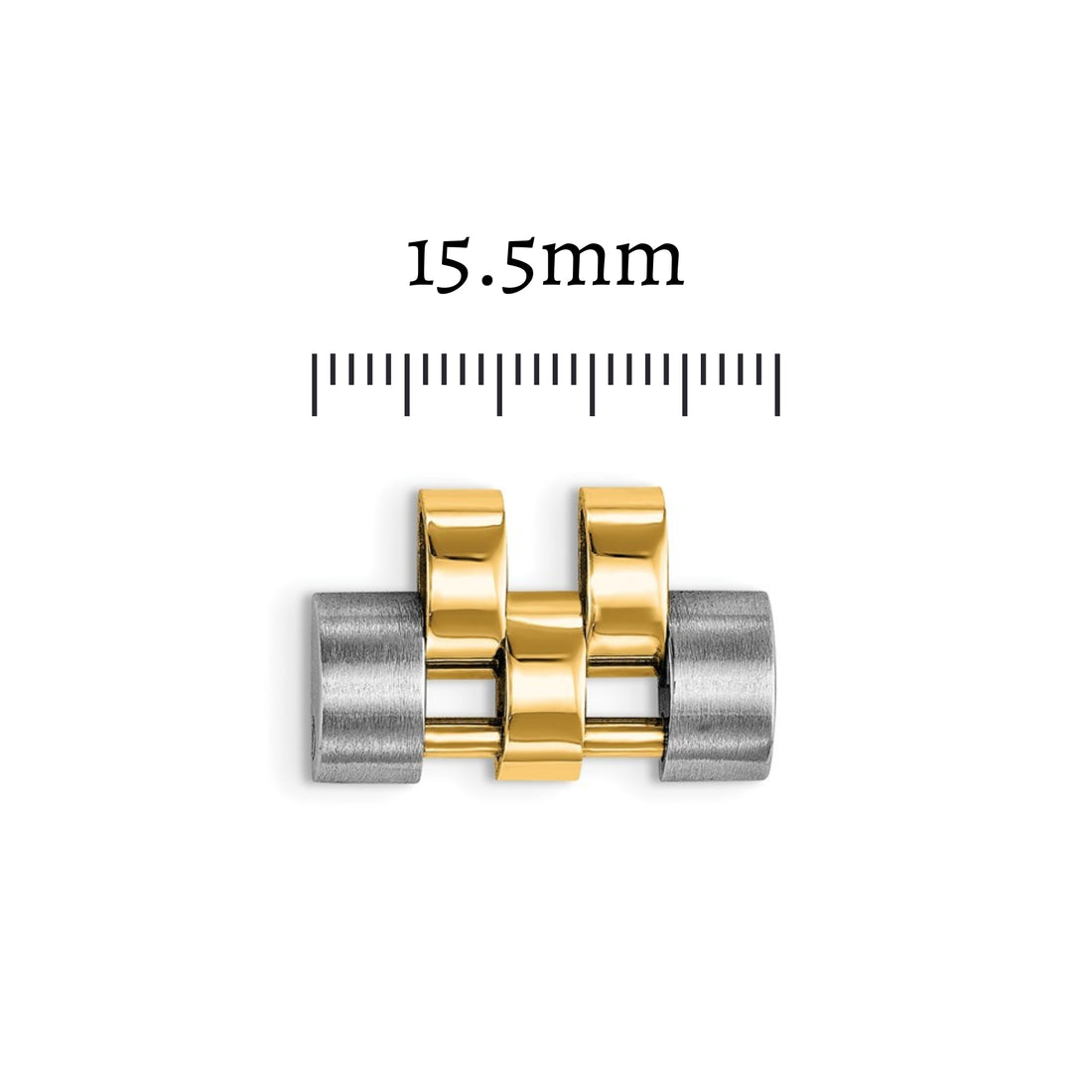 Two-Tone Jubilee Bracelet Link 15.5mm - Men's Preowned 18K Yellow Gold and Stainless Steel