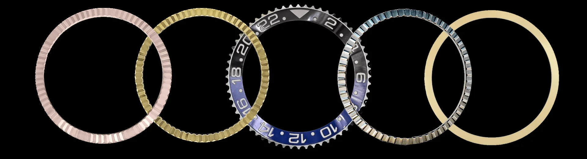 gold and cerachrome inserts