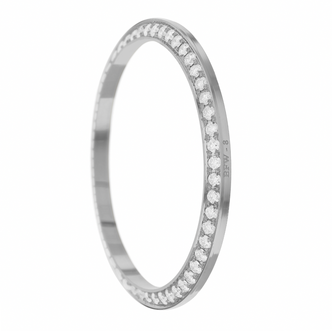 36mm Pave Four Prong 1.30ct Custom Diamond Bezel 18K White Gold