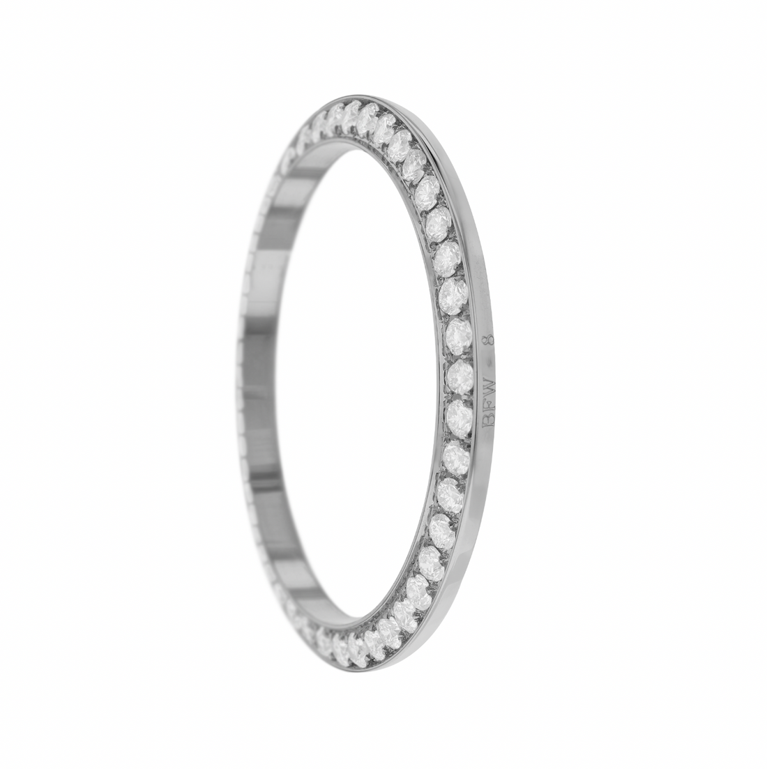 26mm Pave Four Prong 0.70ct Custom Diamond Bezel 18K White Gold