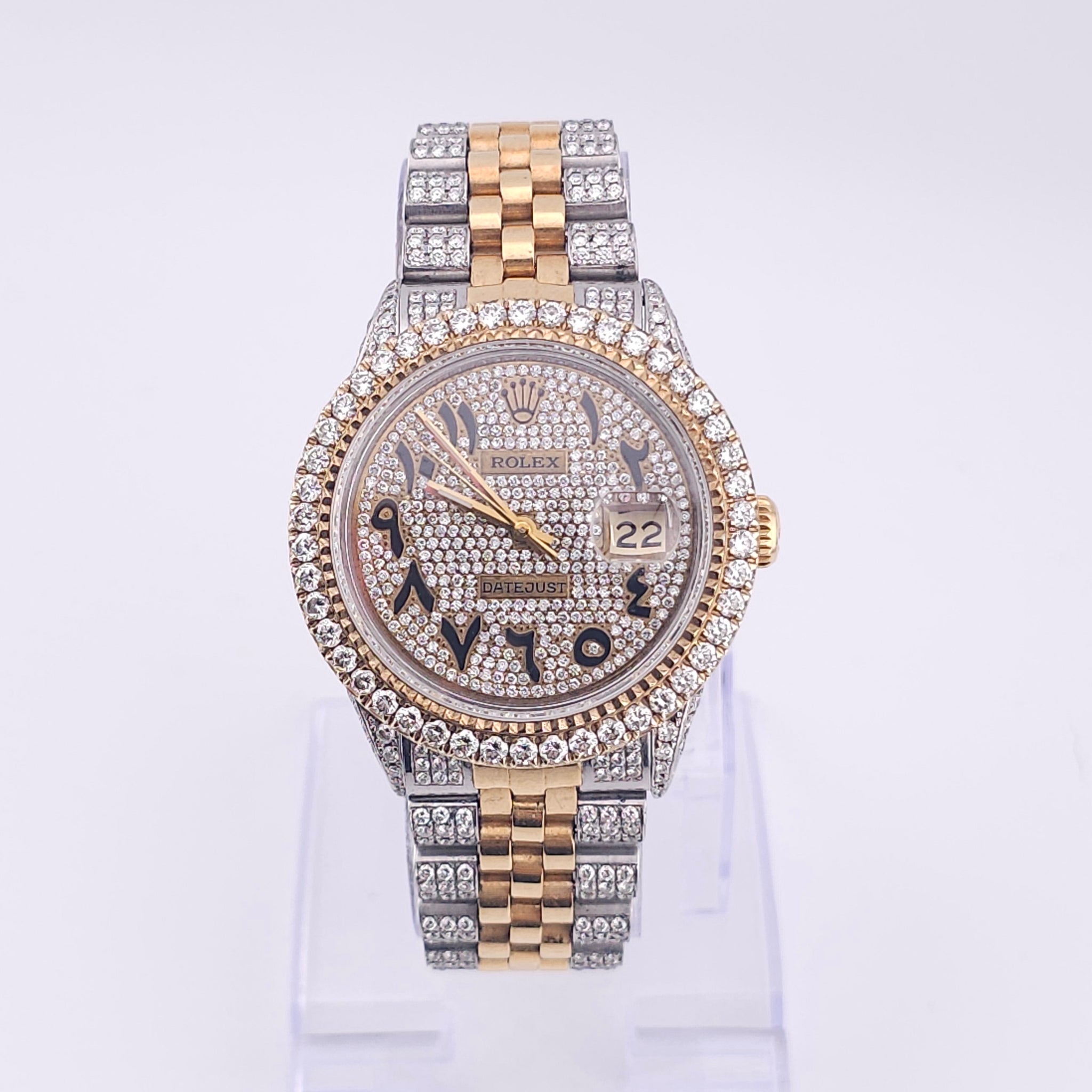 Pre-Owned - Vintage Custom Two Tone Iced Out Rolex DateJust 36MM 16013 *In Stock*