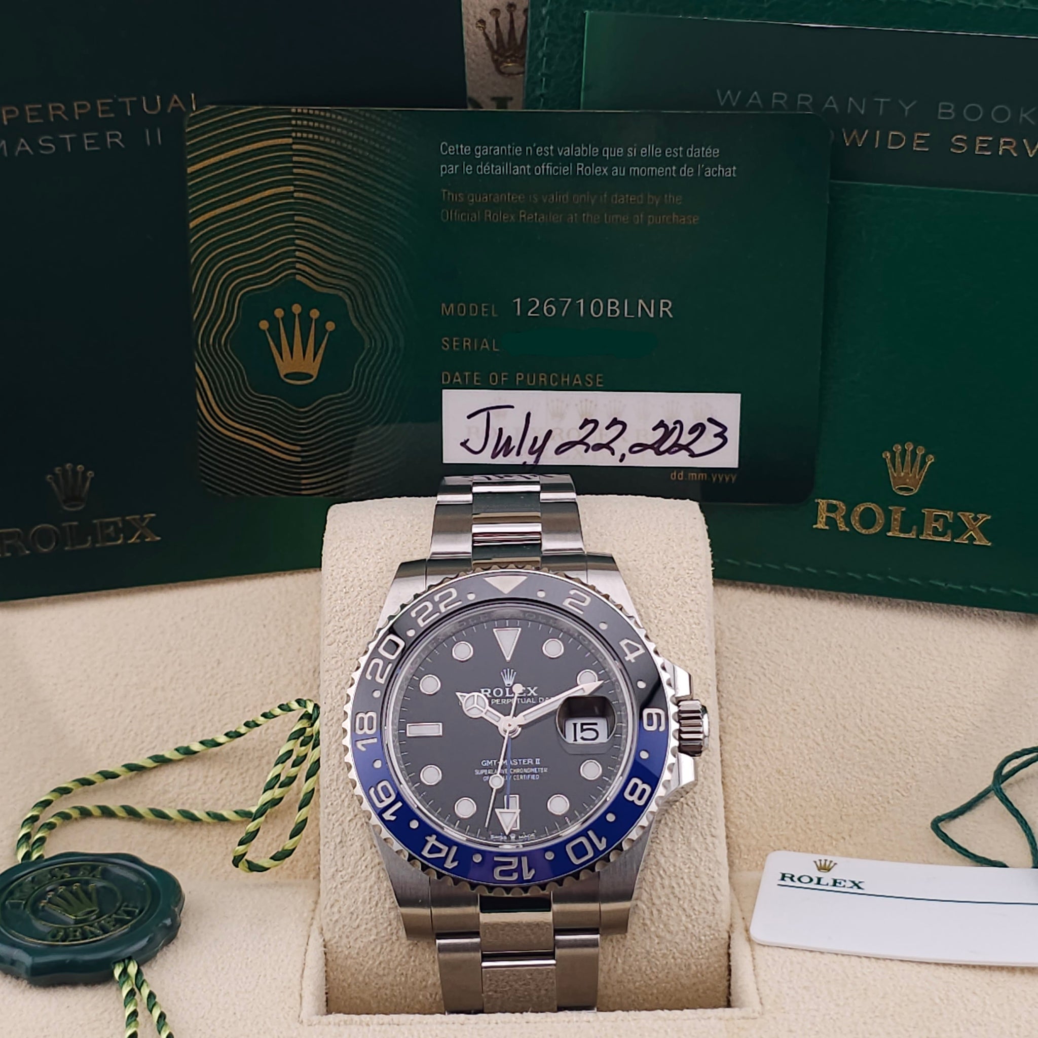 Pre-Owned - Steel Rolex "Batman" GMT-Master II 40MM 126710BLNR