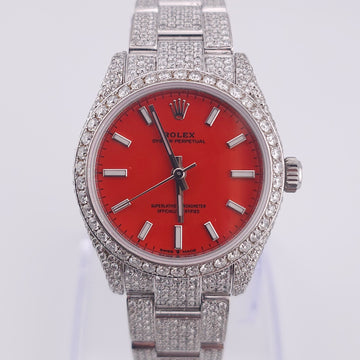 Pre-Owned - Vintage Custom Stainless Steel Iced Out Rolex DateJust 31MM 277200 *In Stock*