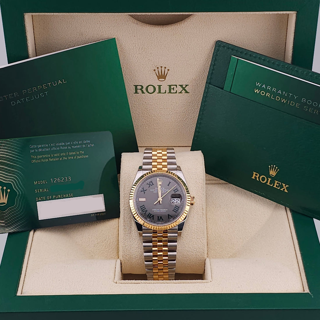 Pre-Owned - Two Tone Rolex DateJust "Wimbledon" 36MM 126233
