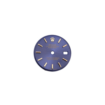 Custom 26mm Cobalt Blue DateJust Dial With Yellow Gold Stick Markers