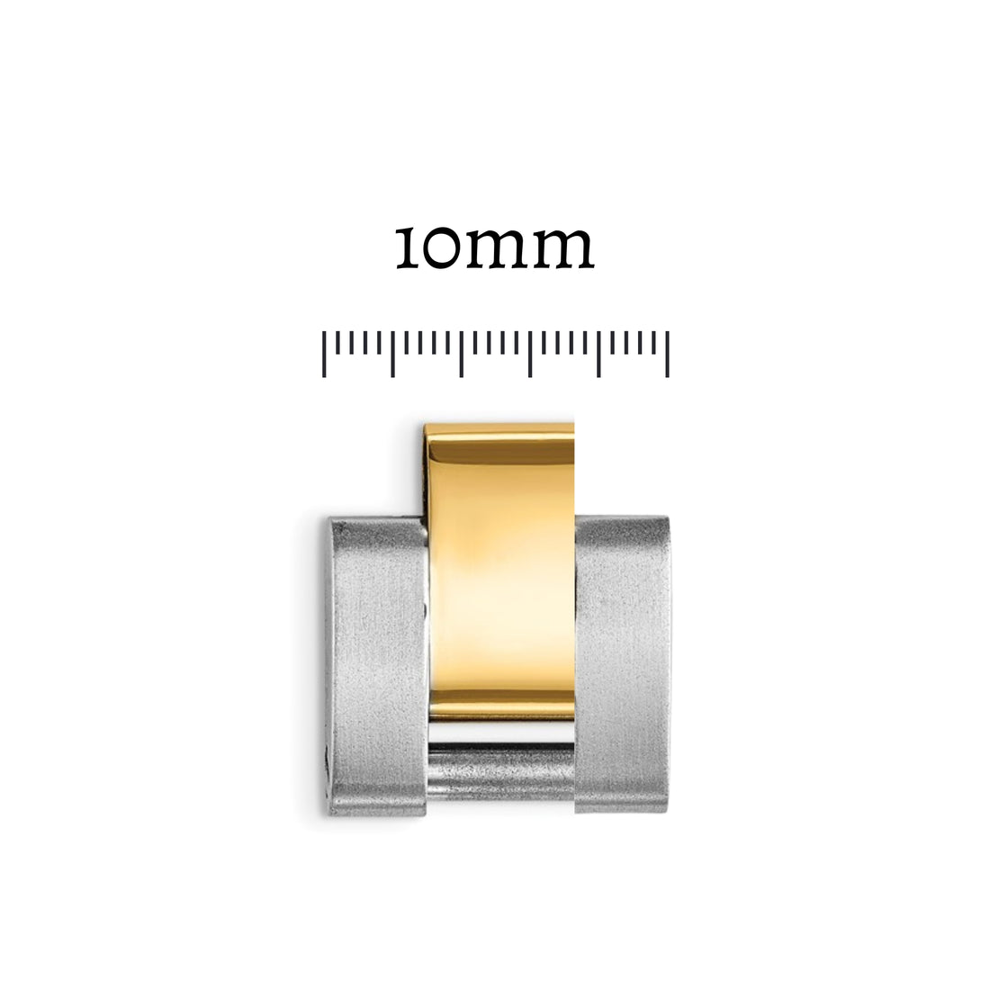 Preowned Two-Tone Hollow Oyster Links 10mm - Lady's