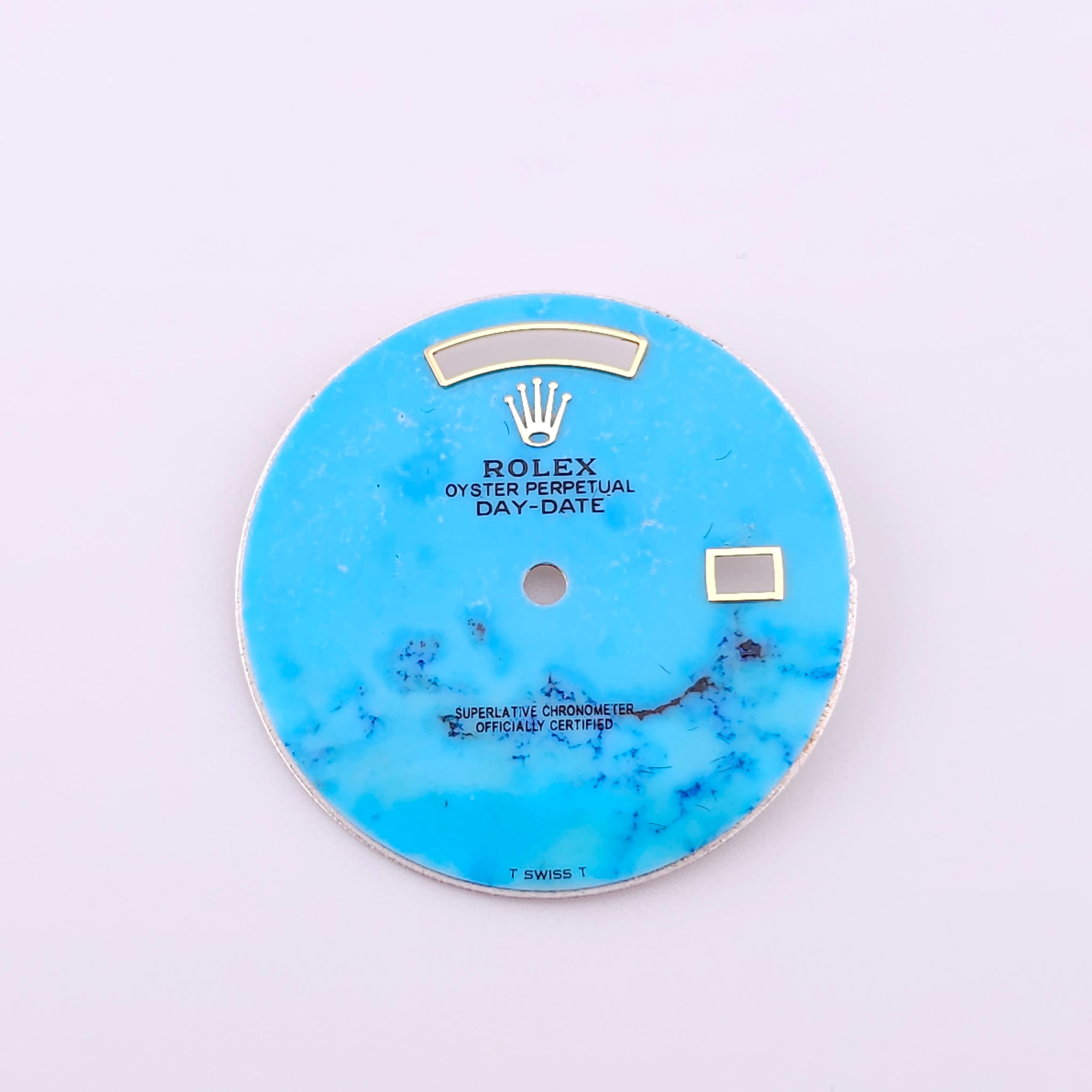 Custom 36mm Turquoise Day-Date Dial With No Markers  *In Stock*