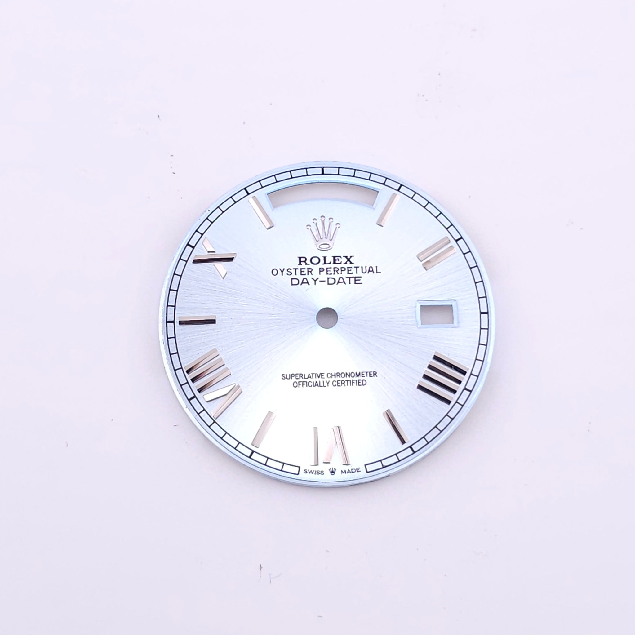 Custom 40mm Ice Blue Day-Date Dial With Steel Roman and Stick Markers *In Stock*