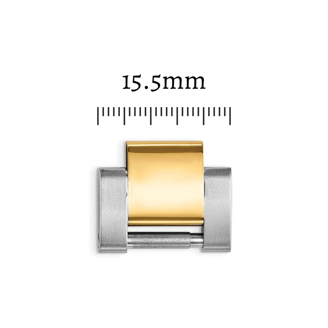 Preowned Two-Tone Hollow Oyster Links 15.5mm - Men's